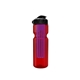 a transparent red bottle & black lid & translucent violet infuser champion - 28 oz transparent bottle with flip lid and large infuser