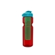 a transparent red bottle & cyan lid & translucent green infuser champion - 28 oz transparent bottle with flip lid and large infuser