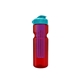 a transparent red bottle & cyan lid & translucent violet infuser champion - 28 oz transparent bottle with flip lid and large infuser