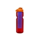a transparent red bottle & orange lid & translucent blue infuser champion - 28 oz transparent bottle with flip lid and large infuser
