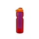 a transparent red bottle & orange lid & translucent violet infuser champion - 28 oz transparent bottle with flip lid and large infuser
