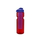 a transparent red bottle & reflex blue lid & translucent violet infuser champion - 28 oz transparent bottle with flip lid and large infuser