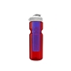 a transparent red bottle & white lid & translucent blue infuser champion - 28 oz transparent bottle with flip lid and large infuser