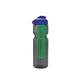 a smoke bottle & reflex blue lid & translucent green infuser champion - 28 oz transparent bottle with flip lid and large infuser