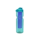 a transparent teal bottle & cyan lid & translucent blue infuser champion - 28 oz transparent bottle with flip lid and large infuser