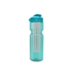 a transparent teal bottle & cyan lid & translucent frost infuser champion - 28 oz transparent bottle with flip lid and large infuser