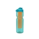 a transparent teal bottle & cyan lid & translucent orange infuser champion - 28 oz transparent bottle with flip lid and large infuser