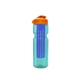 a transparent teal bottle & orange lid & translucent blue infuser champion - 28 oz transparent bottle with flip lid and large infuser