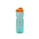 a transparent teal bottle & orange lid & translucent frost infuser champion - 28 oz transparent bottle with flip lid and large infuser