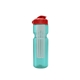 a transparent teal bottle & red lid & translucent frost infuser champion - 28 oz transparent bottle with flip lid and large infuser