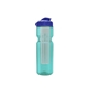 a transparent teal bottle & reflex blue lid & translucent frost infuser champion - 28 oz transparent bottle with flip lid and large infuser