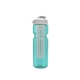 a transparent teal bottle & white lid & translucent frost infuser champion - 28 oz transparent bottle with flip lid and large infuser