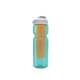 a transparent teal bottle & white lid & translucent orange infuser champion - 28 oz transparent bottle with flip lid and large infuser
