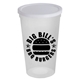 a white lid & translucent frost cup 22 oz stadium cup with no - hole cover