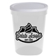 a white lid & translucent frost cup 16 oz stadium cup with no - hole cover