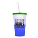 a frost-to-blue cup & translucent green lid & translucent frost straw 22 oz cool color change sport sipper