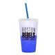 a frost-to-blue cup & translucent frost lid & translucent blue straw 22 oz cool color change sport sipper