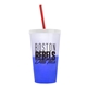 a frost-to-blue cup & translucent frost lid & translucent red straw 22 oz cool color change sport sipper