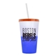 a frost-to-blue cup & translucent orange lid & translucent frost straw 22 oz cool color change sport sipper