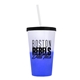 a frost-to-blue cup & black lid & translucent frost straw 22 oz cool color change sport sipper