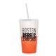 a frost-to-orange cup & translucent frost lid & translucent frost straw 22 oz cool color change sport sipper