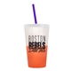 a frost-to-orange cup & translucent frost lid & translucent-violet straw 22 oz cool color change sport sipper
