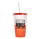 a frost-to-orange cup & translucent red lid & translucent frost straw 22 oz cool color change sport sipper
