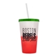 a frost-to-red cup & translucent green lid & translucent frost straw 22 oz cool color change sport sipper