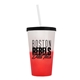a frost-to-red cup & black lid & translucent frost straw 22 oz cool color change sport sipper