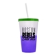 a frost-to-violet cup & translucent green lid & translucent frost straw 22 oz cool color change sport sipper