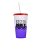 a frost-to-violet cup & translucent red lid & translucent frost straw 22 oz cool color change sport sipper