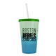 a green-to-blue cup & translucent green lid & translucent frost straw 22 oz cool color change sport sipper