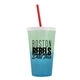 a green-to-blue cup & translucent frost lid & translucent red straw 22 oz cool color change sport sipper