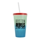 a green-to-blue cup & translucent red lid & translucent frost straw 22 oz cool color change sport sipper