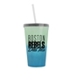 a green-to-blue cup & translucent smoke lid & translucent frost straw 22 oz cool color change sport sipper