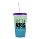 a green-to-blue cup & translucent violet lid & translucent frost straw 22 oz cool color change sport sipper