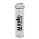 a translucent frost lid & clear bottle 24 oz slim fit water bottle with flip lid