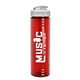 a translucent frost lid & transparent red bottle 24 oz slim fit water bottle with flip lid