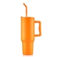 aerial view a orange 40 oz legrande recycled tumbler, image 1 of 5