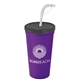 a smoke lid & violet cup 24 oz stadium tumbler cup with flex straw and lid