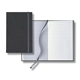 aerial view a charcoal castelli linen banded pico lined white page journal, image 1 of 2