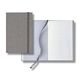 aerial view a light gray castelli linen banded pico lined white page journal, image 1 of 2