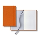 aerial view a orange castelli linen banded pico lined white page journal, image 1 of 2