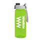 aerial view a transparent lime green bottle & gray with black cap lid the flair - 26 oz transparent tritan(tm) bottle with quick snap lid, image 1 of 2