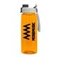 aerial view a transparent orange bottle & gray with black cap lid the flair - 26 oz transparent tritan(tm) bottle with quick snap lid, image 1 of 2