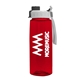 a transparent red bottle & gray with black cap lid the flair - 26 oz transparent tritan(tm) bottle with quick snap lid