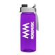 aerial view a transparent violet bottle & gray with black cap lid the flair - 26 oz transparent tritan(tm) bottle with quick snap lid, image 1 of 2