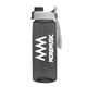 a transparent smoke bottle & gray with black cap lid the flair - 26 oz transparent tritan(tm) bottle with quick snap lid