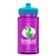 a cyan lid & transparent hot pink bottle upcycle - mini 16 oz rpet sports bottle with push - pull lid - digital