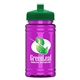 a green lid & transparent hot pink bottle upcycle - mini 16 oz rpet sports bottle with push - pull lid - digital